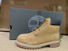 (NO VAT) 3 X BRAND NEW TIMBERLANDS WHEAT YELLOW NUBUCK BOOTS SIZE UK1