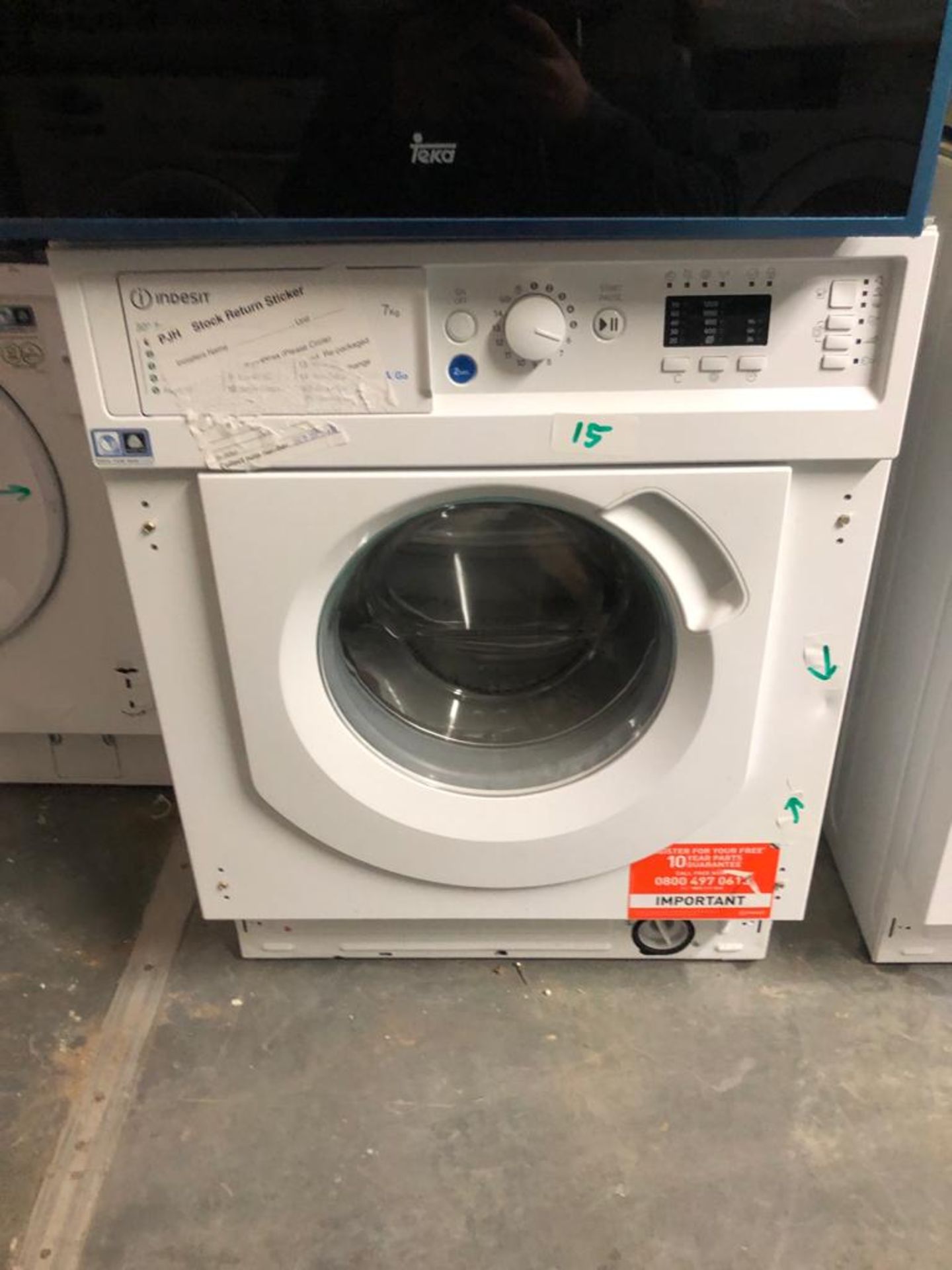 NEW/GRADED AND UNPACKAGED Indesit BIWMIL71252UK Built-In Slim Depth Washing Machine (No fixing