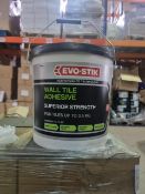 (B148) PALLET TO CONTAIN 35 x 10L TUBS OF BOSTIK WALL TILE ADHESIVE SUPERIOR STRENGTH. FOR TILES
