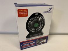 PALLET TO CONTAIN 48 x NEW BOXED FALCON RECHARGEABLE DESK FAN WITH BUILT IN POWER BANK