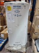 (B112) PALLET TO CONTAIN ANDREWS 75* NATURAL GAS WATER HEATER