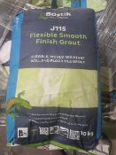 (B142) PALLET TO CONTAIN 98 x 10KG BAGS OF BOSTIK J115 FLEXIBLE SMOOTH FINISH GROUT