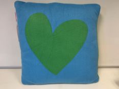 10 X BRAND NEW AGATHA RUIZ DE LA PRADA CORAZON AZUL VERDE CUSHIONS 45 X 45CM RRP £40 EACH (162/30)