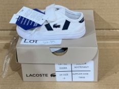 (NO VAT) 2 X NEW BOXED PAIRS OF LACOSTE TRAINERS SIZE INFANT UK 4 (519/6)
