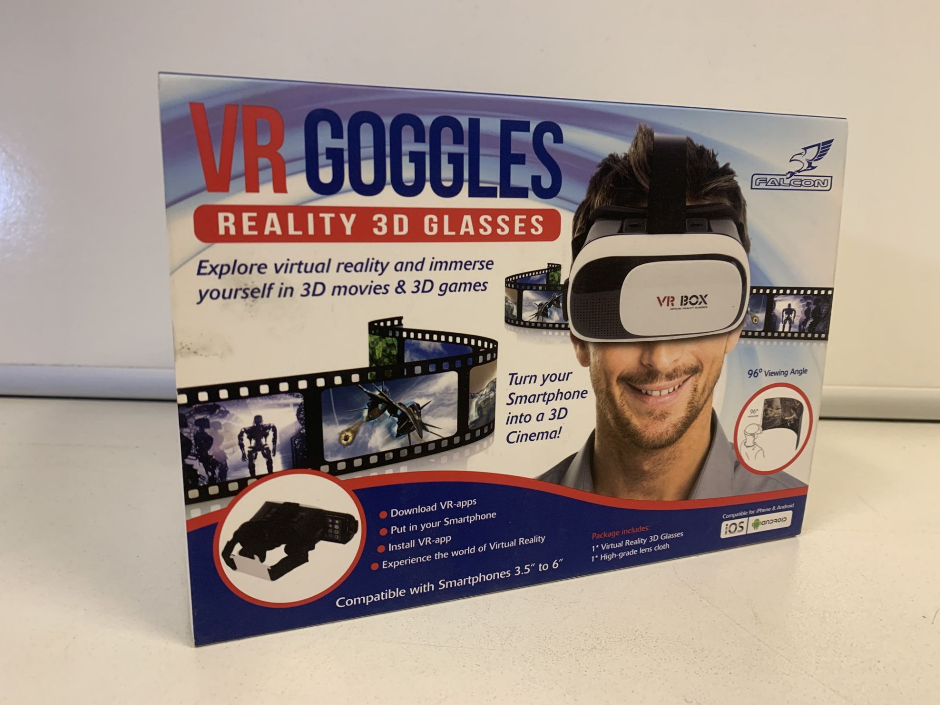 20 x NEW BOXED FALCON VR GOGGLES. REALITY 3D GLASSES (1220/30)