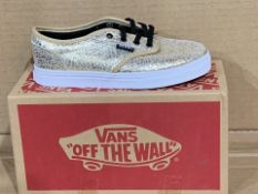 (NO VAT) 3 X NEW BOXED PAIRS OF GOLD VANNS SIZE UK 12 (816/6)
