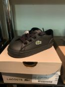 NEW & BOXED LACOSTE BLACK TRAINER SIZE INFANT 4 (160/21)