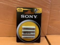 72 X BRAND NEW PACKS OF 4 SONY AAA ULTRA HEAVY DUTY BATTERIES EXP MAY 21 (153/6)