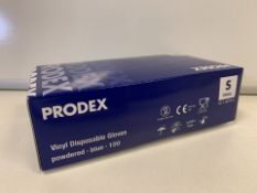 10 X PACKS OF 100 PRODEX VINYL DISPOSABLE GLOVES POWDERED BLUE (346/30)