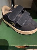 NEW & BOXED LACOSTE NAVY TRAINER SIZE INFANT 4 (193/21)