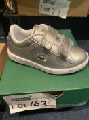NEW & BOXED LACOSTE SILVER TRAINER SIZE INFANT 5 (163/21)