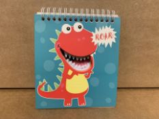 96 X BRAND NEW DINOSAUR DIE CUT NOTEPADS IN 4 BOXES (654/30)