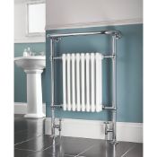 (8) BATHROOM RADIATOR 952 X 659MM CHROME 1699BTU. Traditional Victorian Powder-Coated Steel