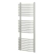 (9) CURVED D-BAR TOWEL RADIATORR 1200 X 500MM WHITE 2329BTU.High quality powder-coated steel