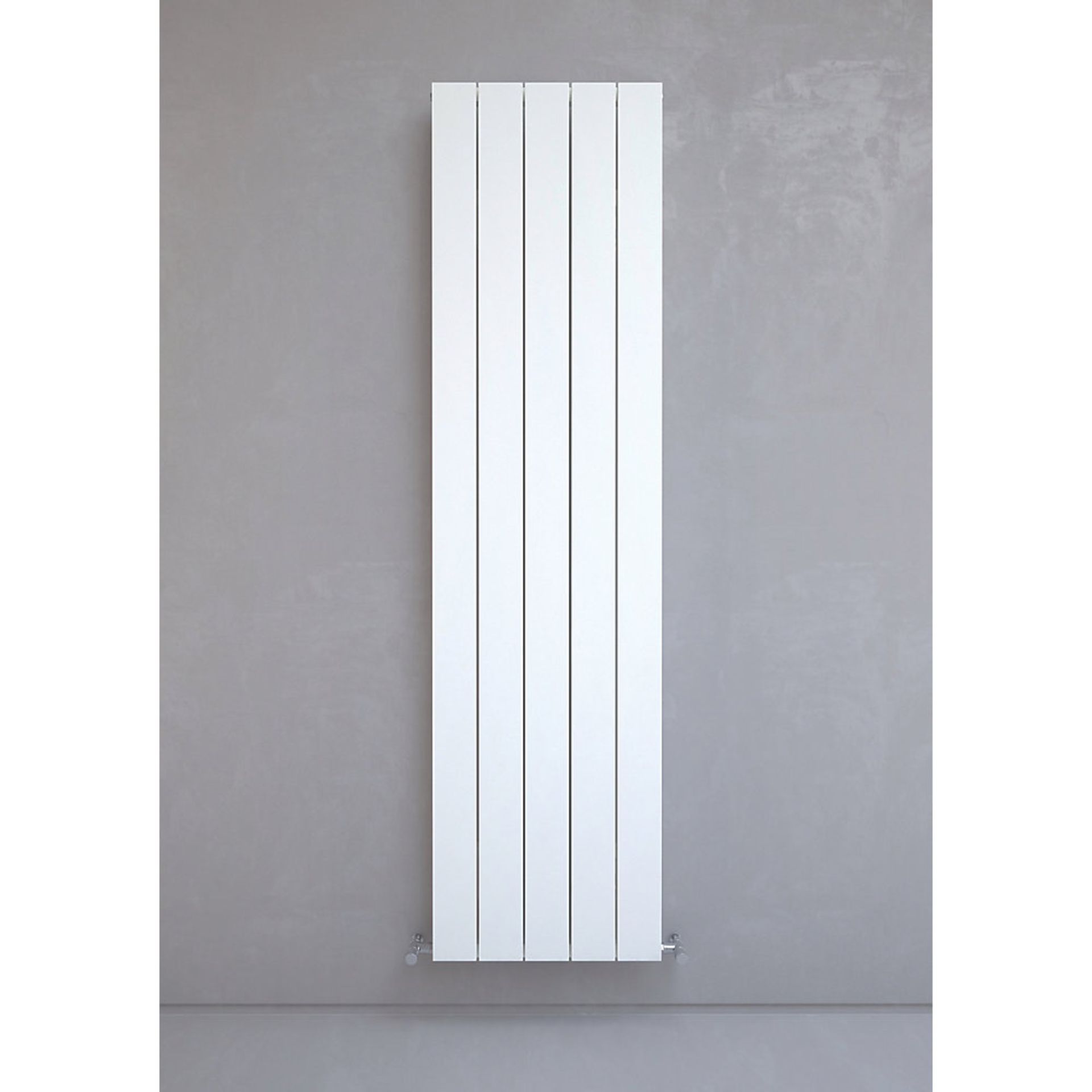 (12) ALULITE FLAT ALUMINIUM RADIATOR 1800 X 470MM WHITE 3897BTU. Contemporary aluminium radiator - Image 2 of 2