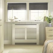 (33) CONTEMPORARY SUFFOLK RADIATOR COVER SMALL WHITE 1020 X 180 X 800MM. Ideal for concealing old or