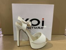 14 X BRAND NEW RETAIL BOXED KOI COUTURE WHITE HIGH HEEL FASHION SHOES IN RATIO SIZES (1 X SIZE 2,