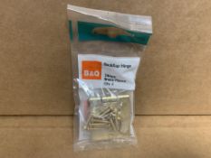 72 x NEW SETS OF 2 B & Q BACKFLAP HINGES 38MM BRASS PLATED
