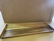 12 X BRAND NEW GENWARE ACACIA WOOD SERVING PLATTERS 46 X 17.5 X 2CM