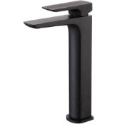 New & Boxed Finissimo Black Tall Mono Basin Mixer Tap. Tb7004.Finished In Black Material Made From