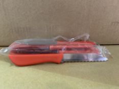 73 X BRAND NEW PACKS OF 8 RED HANDLED DOUGH KNIVES