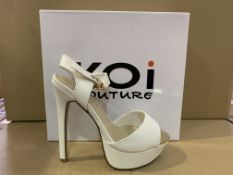 14 X BRAND NEW RETAIL BOXED KOI COUTURE WHITE HIGH HEEL FASHION SHOES IN RATIO SIZES (1 X SIZE 2,