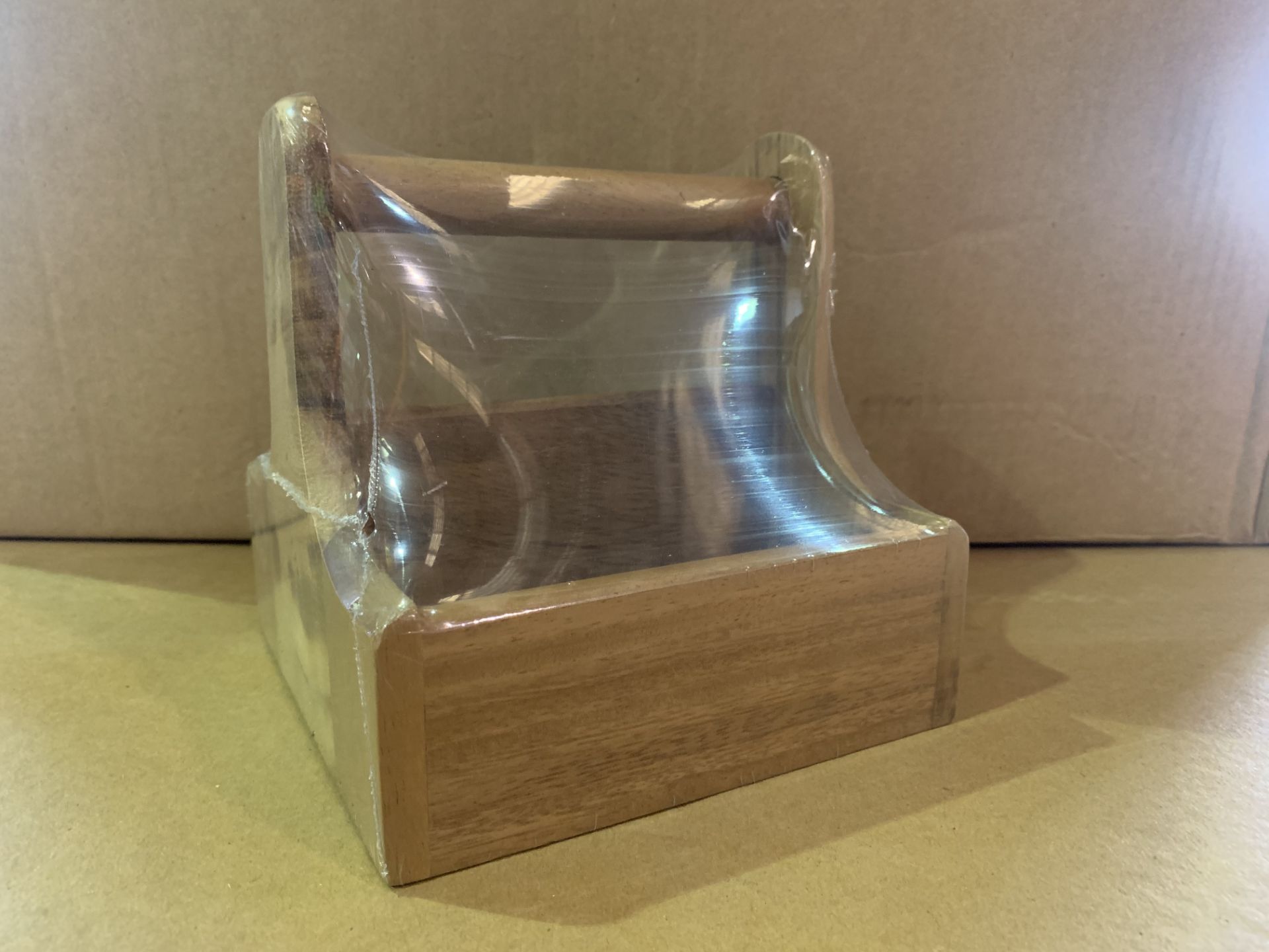 12 X BRAND NEW GENWARE SMALL DARK WOOD TABLE CADDY 15 X 15 X 15CM RRP £15 PER PIECE