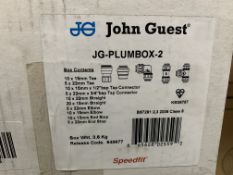 NEW BOXED JG SPEEDFIT JG-PLUMBOX-2. RRP £201.90. EACH BOX CONTAINS: 20x 15mm Tee. 5x 22mm Tee. 10x