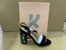 14 X BRAND NEW RETAIL BOXED KOI COUTURE BLACK SUEDE HIGH HEEL FASHION SHOES WITH JEWELLS IN RATIO