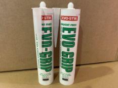 60 X EVO-STIK SOLVENT FREE EVO-GRIP FAST GRAB HIGH STRENGTH ADHESIVE 310ML IN 5 BOXES