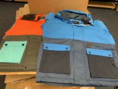 3 X BRAND NEW CHILDRENS FIFTY 50 SKI JACKETS IN VARIOUS STYLES AND SIZES RRP £100 EACH