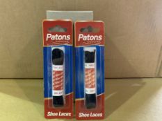 75 X BRAND NEW PACKS OF 6 PATONS SHOE LACES IN 3 BOXES