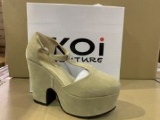 14 X BRAND NEW RETAIL BOXED KOI COUTURE BEIGE NUDE SHOES IN RATIO BOX (1 X SIZE 3, 2 X SIZE 4, 4 X