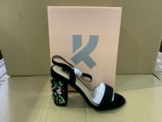 14 X BRAND NEW RETAIL BOXED KOI COUTURE BLACK SUEDE HIGH HEEL FASHION SHOES WITH JEWELLS IN RATIO