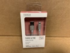 40 x NEW PACKAGED TESCO CHARGE & SYNCE CABLE FOR IPHONE, IPAD & IPOD