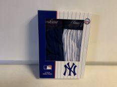 24 X BRAND NEW NEW YORK YANKEES 2 PACK BOXER SHORTS SIZES SMALL AND LARGE