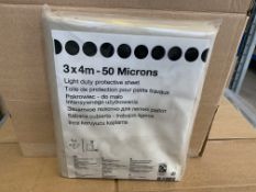 40 X BRAND NEW 3 X 4M 50 MICRONS LIGHT DUTY PROTECTIVE SHEETS