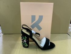 14 X BRAND NEW RETAIL BOXED KOI COUTURE BLACK SUEDE HIGH HEEL FASHION SHOES WITH JEWELLS IN RATIO