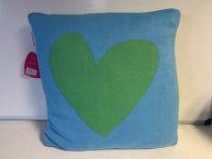 10 X BRAND NEW AGATHA RUIZ DE LA PRADA CORAZON AZUL VERDE CUSHIONS 45 X 45CM RRP £40 EACH