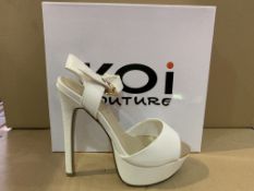 14 X BRAND NEW RETAIL BOXED KOI COUTURE WHITE HIGH HEEL FASHION SHOES IN RATIO SIZES (1 X SIZE 2,