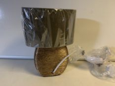 12 X BRAND NEW BOXED MIRON COMBED VERAMIC TABLE LAMP COPPER (METALLIC)