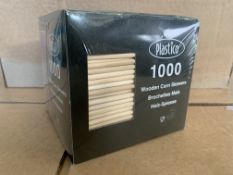 30 X PACKS OF 1000 WOODEN CORN SKEWERS (A)