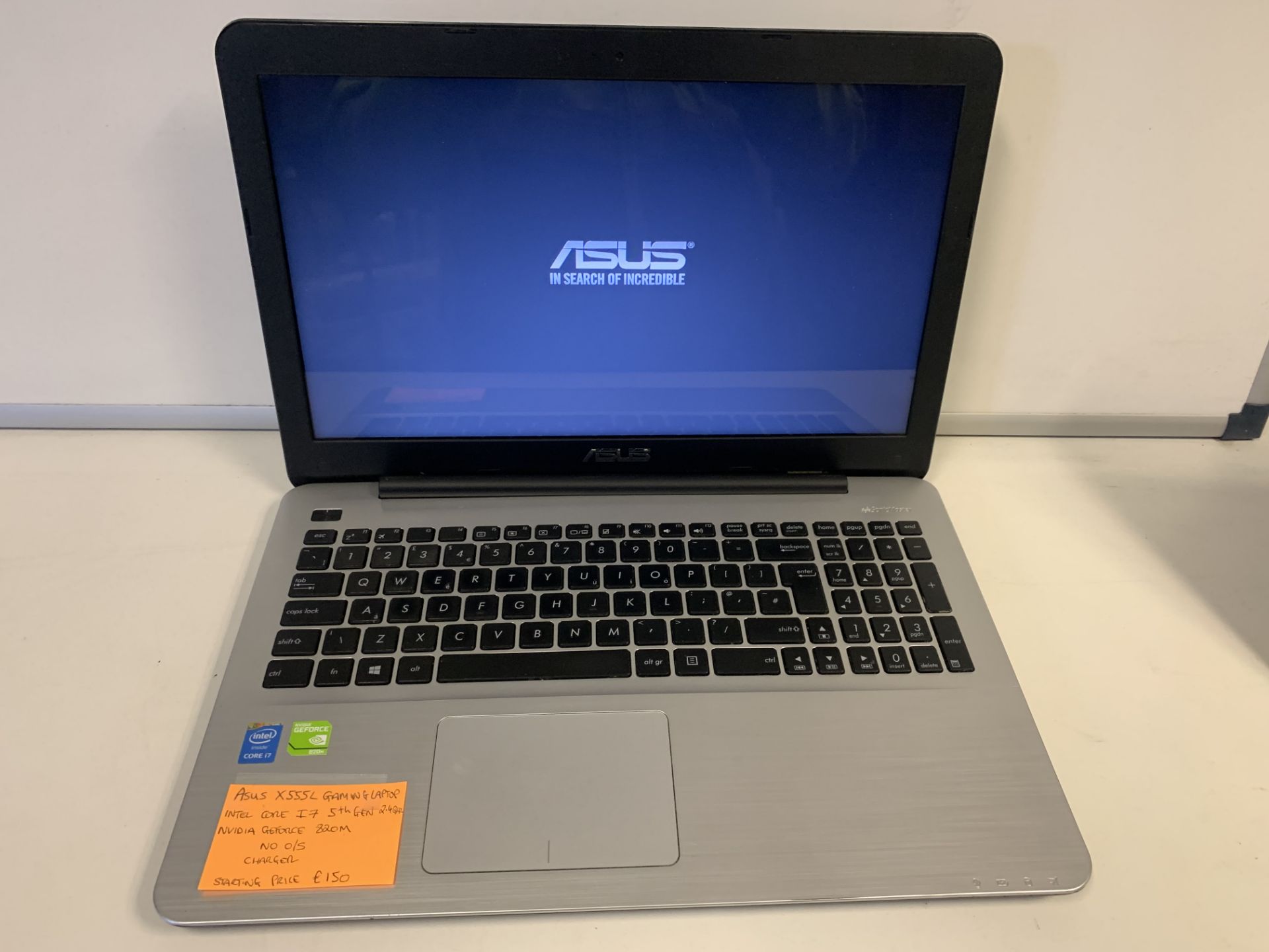 ASUS X555L GAMING LAPTOP, INTLE CORE i7 5TH GEN, 2.4GHZ, NVIDIA GEFORCE 820M, NO OPERATING SYSTEM