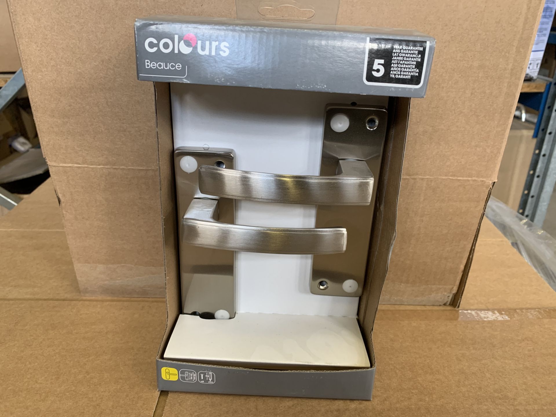 24 X BRAND NEW BOXED COLOURS BEAUCE DOOR HANDLES (2 PACK)