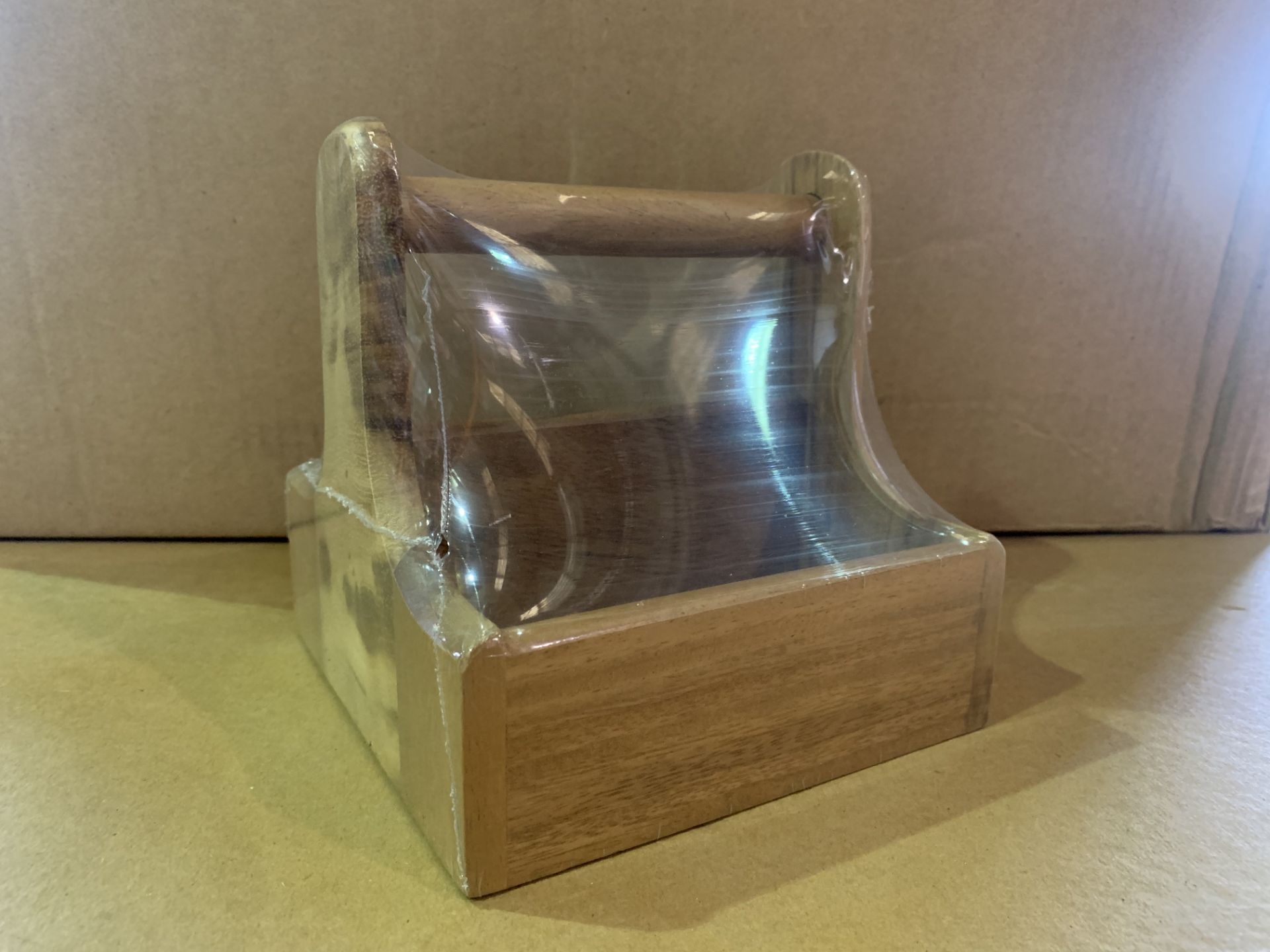 12 X BRAND NEW GENWARE SMALL DARK WOOD TABLE CADDY 15 X 15 X 15CM RRP £15 PER PIECE