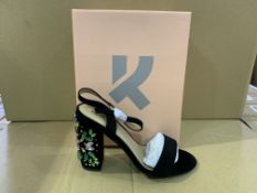 14 X BRAND NEW RETAIL BOXED KOI COUTURE BLACK SUEDE HIGH HEEL FASHION SHOES WITH JEWELLS IN RATIO