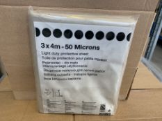 40 X BRAND NEW 3 X 4M 50 MICRONS LIGHT DUTY PROTECTIVE SHEETS