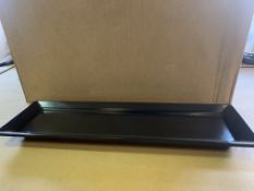 24 X BRAND NEW GENWARE BLACK MELANINE PLATTER GN 2/4 SIZE 53 X 17.5CM