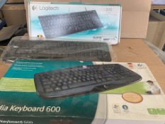 4 X VARIOUS LOGITECH MEDIA KEYBOARDS 3 BOXED