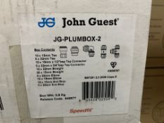 NEW BOXED JG SPEEDFIT JG-PLUMBOX-2. RRP £201.90. EACH BOX CONTAINS: 20x 15mm Tee. 5x 22mm Tee. 10x